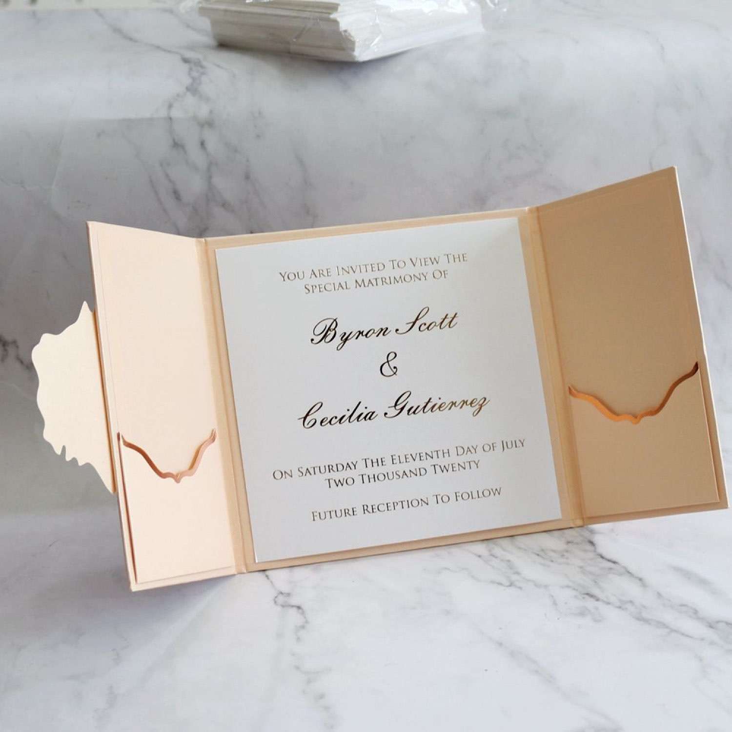 2020 Invitation Card  Square Wedding Card With Hard Cover Foiling Printing 
